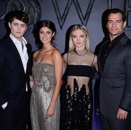 Joey Batey with his co-stars from The Witcher at the premiere of the series